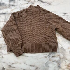 Jessica Simpson Brown Chevron Turtleneck Sweater